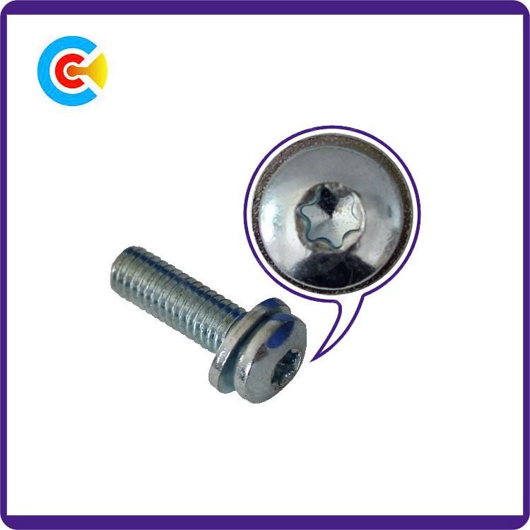 Stainless Steel Cinquefoil Pan Head Screws for Electronic/Machinery with Washer