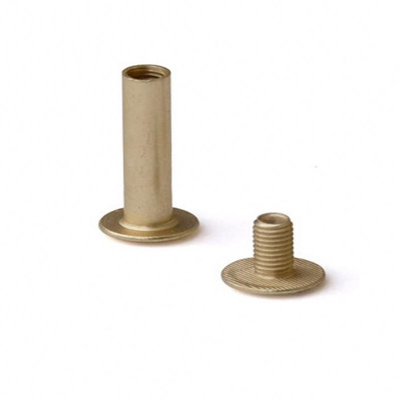 China Supplier Brass Button Slotted Stud Male and Female Chicago Binding Screw