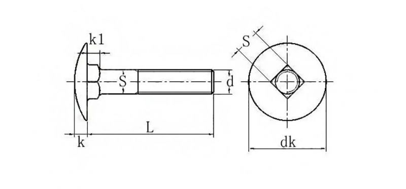1/2-20 Fine Thread Bolts Zinc Black Oxide HDG Carbon Steel Many Sizes Galvanized Carriage Bolt Screw