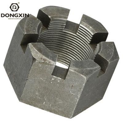 Factory in Stock Carbon Steel Zinc Galvanized Hexagonal Slotted Nuts 316 304 Stainless Steel Zinc Plated Fastener