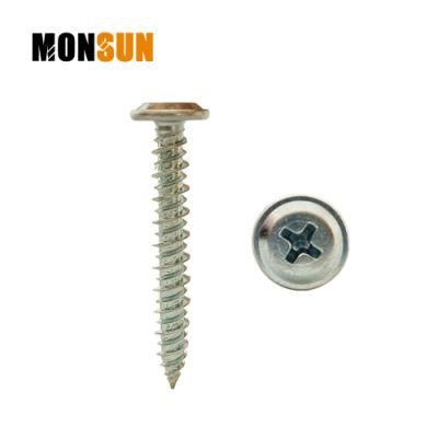 Flat Top Truss Head Hi-Lo Hilo Thread Phillips Drive Zinc Plated Self Tapping Wood Panel Screw/Tornillos