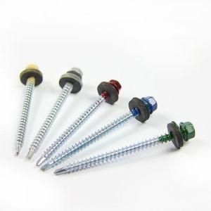 Wholesale Galvanize Hex Head Self Drilling Tek Screw with Bonded Washer EPDM Red Color