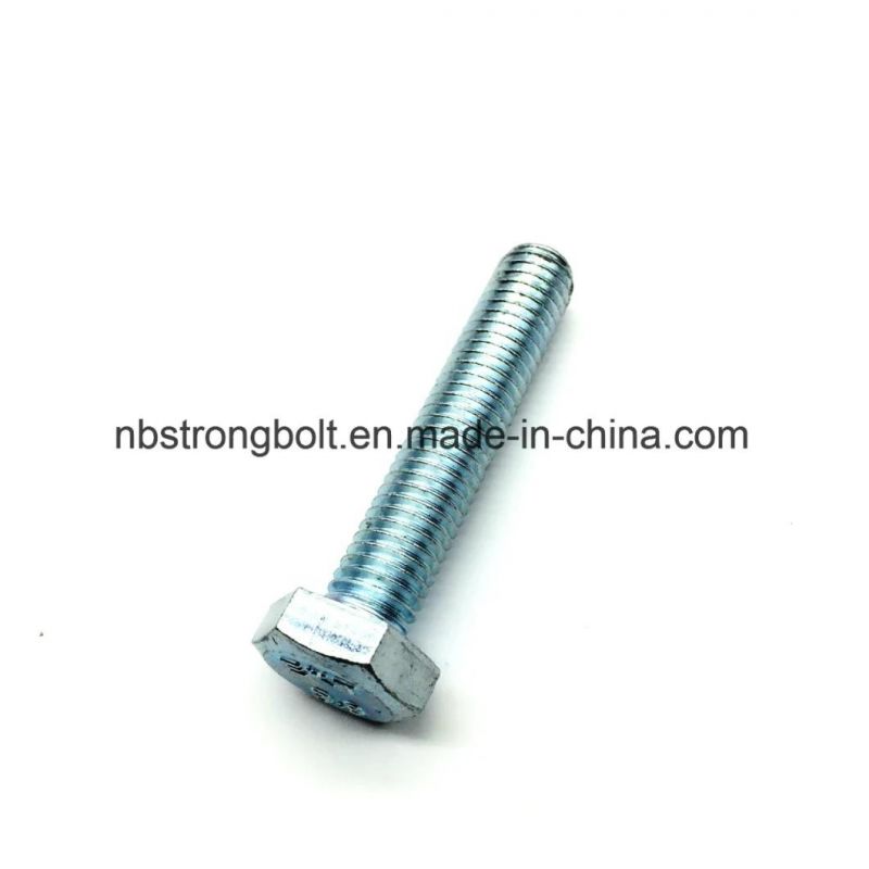 DIN933 Hex Bolt Screw Gr. 8.8 with White Zinc Plated Cr3+ M12X35