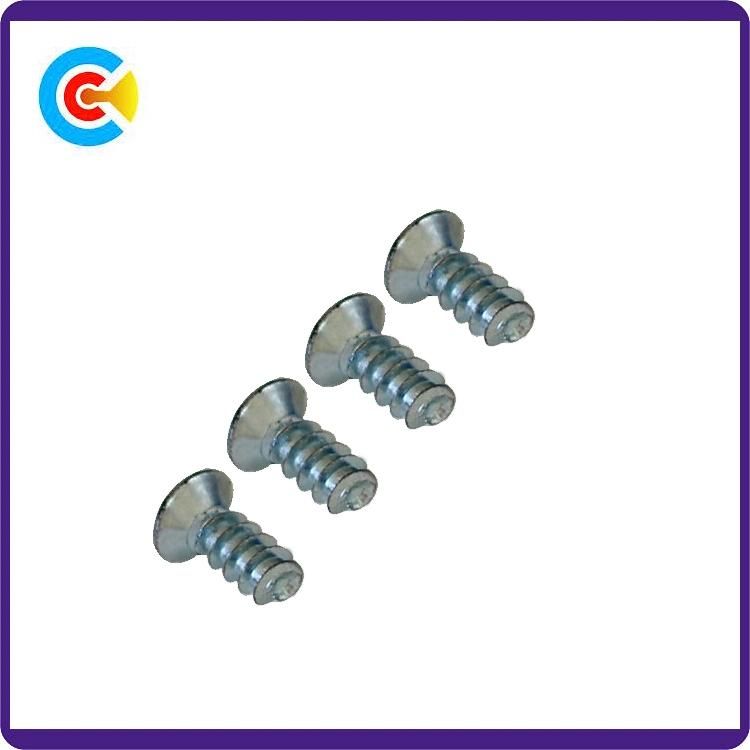 DIN/ANSI/BS/JIS Carbon-Steel/Stainless-Steel Galvanized Plum Blossom Head Tail Tapping Screw