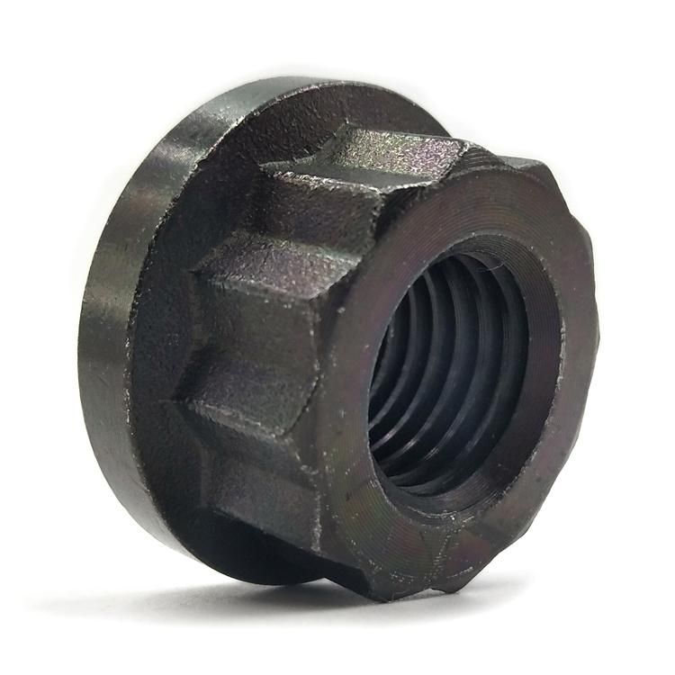Polishing Black Oxide Stainless Steel/Black Carbon Steel 12 Angle Flange Nuts, 12 Point Flange Nut