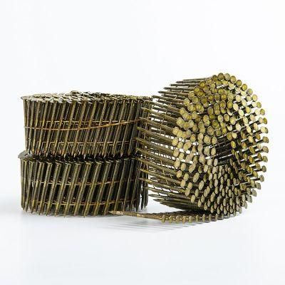 Yellow Diamond Point Coil Nail for Wooden Packaging Making