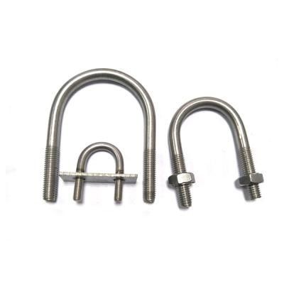 China Hot DIP Galvanized U Bolt Sizes Auto Part Trailer U-Bolt Nut Pipe Clamp High Strength 316 Stainless Steel Square U Bolt