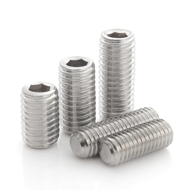A2 A4 Hex Socket Stainless Steel Set Grub Machine Screw Hexagon Hex Socket Allen Flat Point Stainless Steel Grub Set Screws