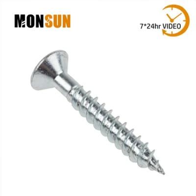 Bzp Cross Recess Countersunk Head Twin Thread Decorative Plate Wood Furniture Screw Made in China