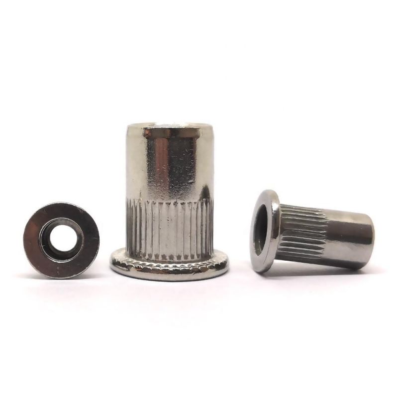 M8 Hex Flat Head Blind Rivet Nut with Knurled Body