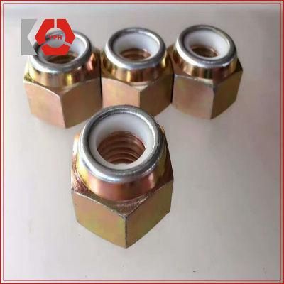 High Quality and High Strength DIN 982 Nylon Self Lock Nuts Yellow Golden Galanized Carbon Steel