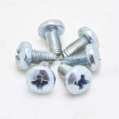 Blue and White Zinc Plated Pan Head Cross Triangle Screw
