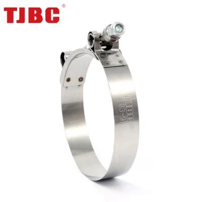 19mm Bandwidth 304ss Stainless Steel Adjustable Heavy Duty T Bolt Hose Clamp for Automotive, 114-122mm