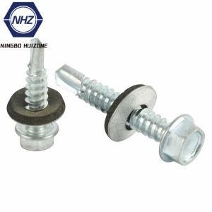 Steel Harden Self Drilling Screw Hex Washer Head with Bonded Washer