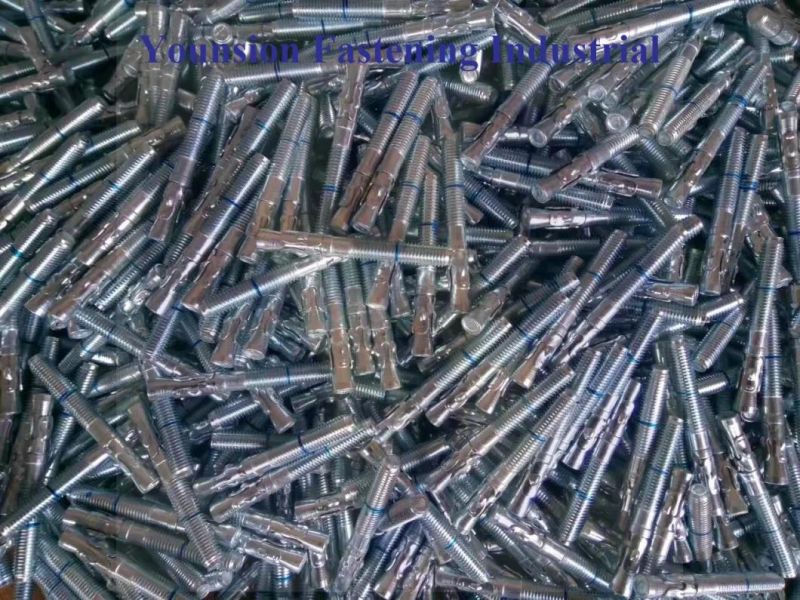 White Zp with Blue Line Marked on The Wedge Anchor Bolt