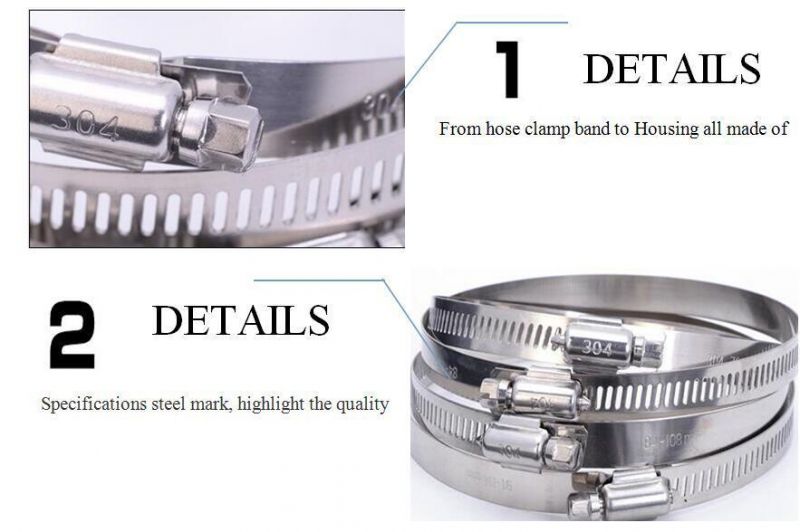 Ss 304 American Type Hose Clamp