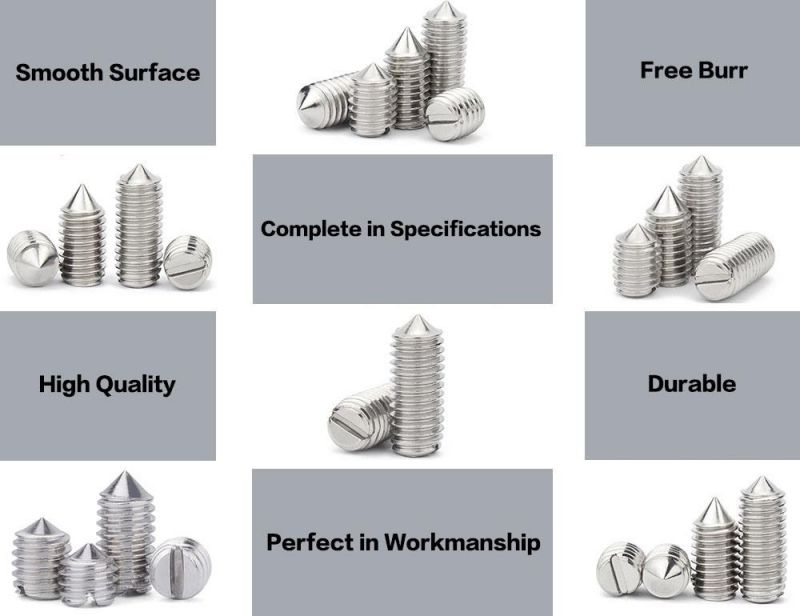 Stainless Steel Grub Screw Set Screw DIN916 Grub Screw Set Screw with Cone Point
