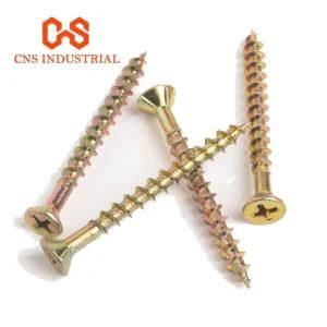 Yellow Zinc-Plated Phlipis Countersunk Head Chipboard Screw