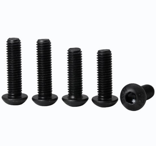 ISO7380 Hex Socket Pan Head Machine Screw, Socket Button Screw Alloy Steel Full Thread Black Oxide