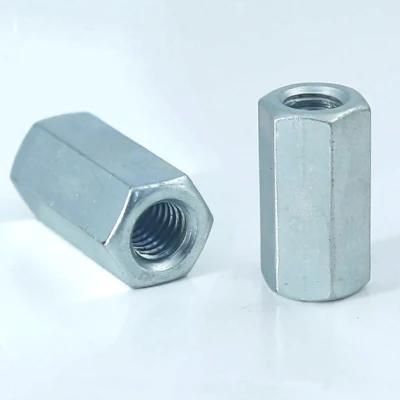 Carbon Steel Hexagon Coupling Nuts DIN6334 Zinc Plated