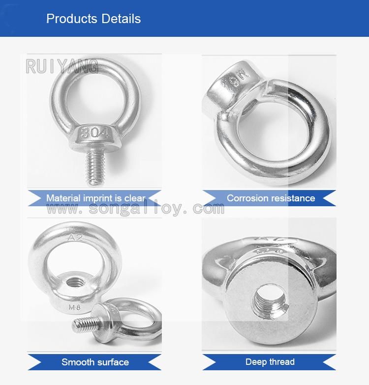 Hardware Rigging DIN580 Stainless Steel Lifting Eye Bolt M16