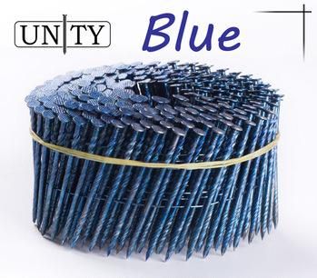 Diamond Point Screw Shank Coil Nails Yellow Coated Corrosion Resistance Coil Nails