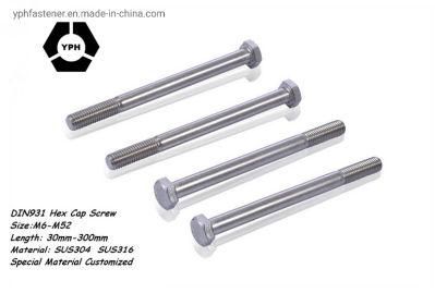 DIN931 Hexagon Head Bolts Half Thread Carbon Steel