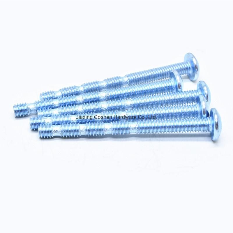 Carbon Steel Plated Blue and White Zinc Bamboo Screw
