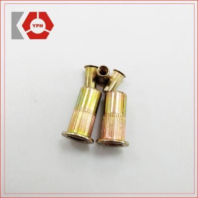 Steel Galvanized Open End Flat Head Knurled Body Rivet Nuts