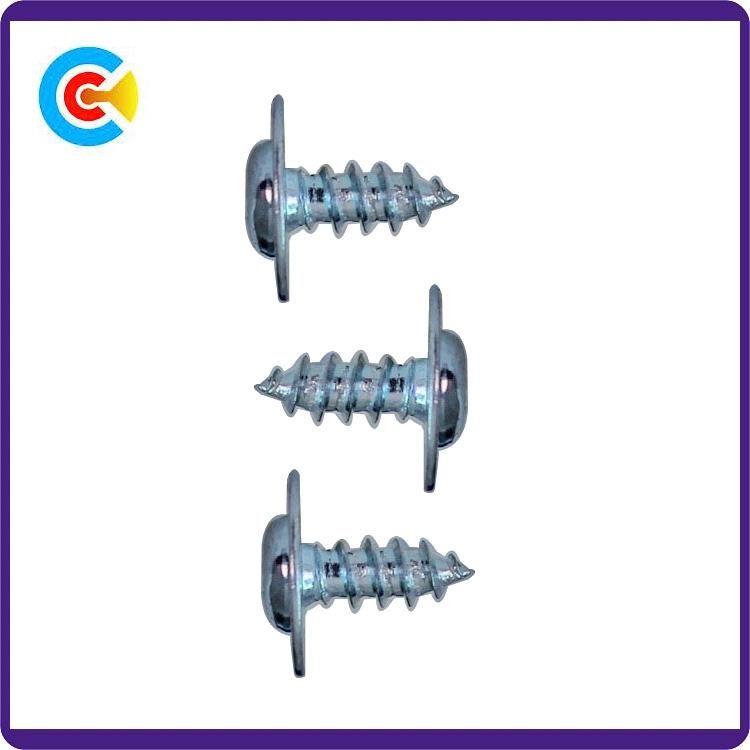 Stainless Steel Galvanized Fastener Phillips/Cross Pan Head Screws with Flange