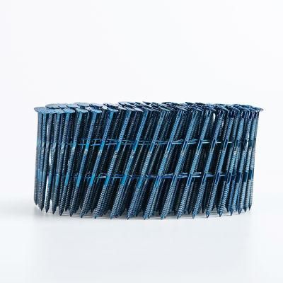 Screw Shank Blue Coil Nail for Wooden Packaging Making
