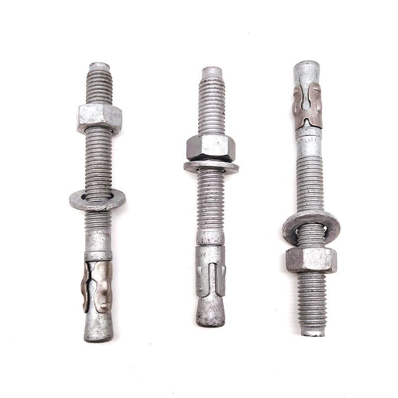 Grade 8.8 Carbon Steel HDG M20 M24 Sleeve Anchor Bolt for Iron Tower