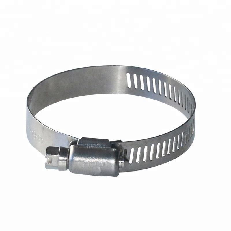 12.7mm Bandwidth Perforated Adjustable Worm Gear American Type Stainless Steel Hose Clamp with Handle, Water Pipe Clip, Gas Pipe Clamp, 13-23mm