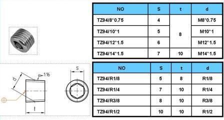 Surface Plating Brass Hasco Standard Screw Pipe Plugs