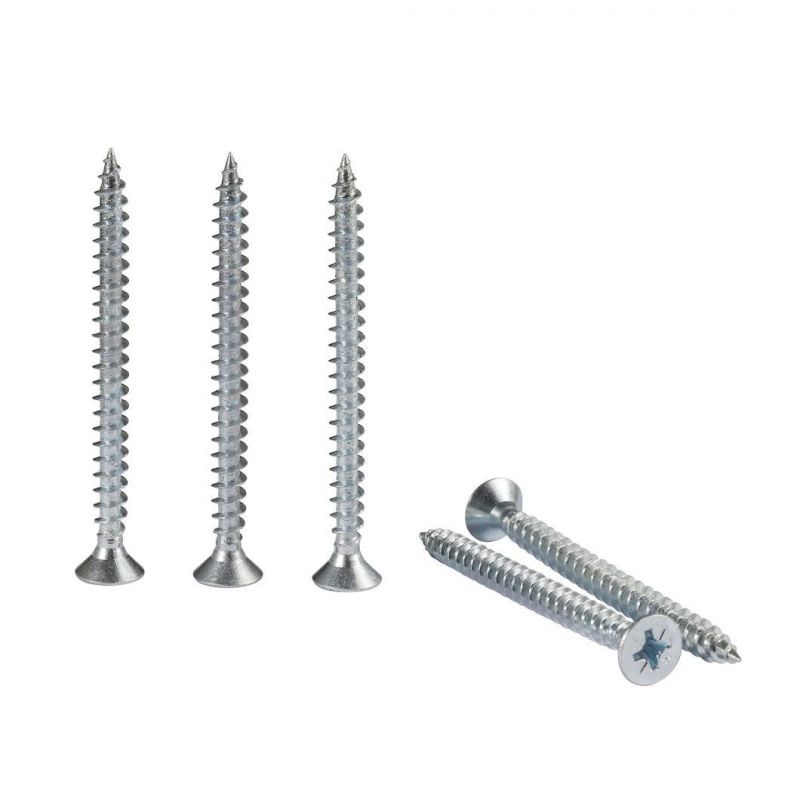 Good Quality Wholesale Fasteners Hardware Tools Yellow Zinc White Zinc Square Harden Countersunk Chipboard Screw for Wood and Construction