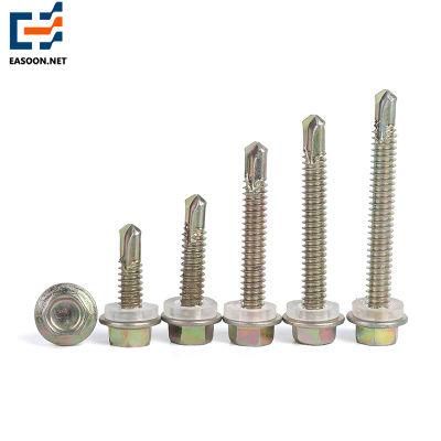 Hex Flange Head Self Drilling Screw St4.2 St4.8 Color Zinc Plated Screw