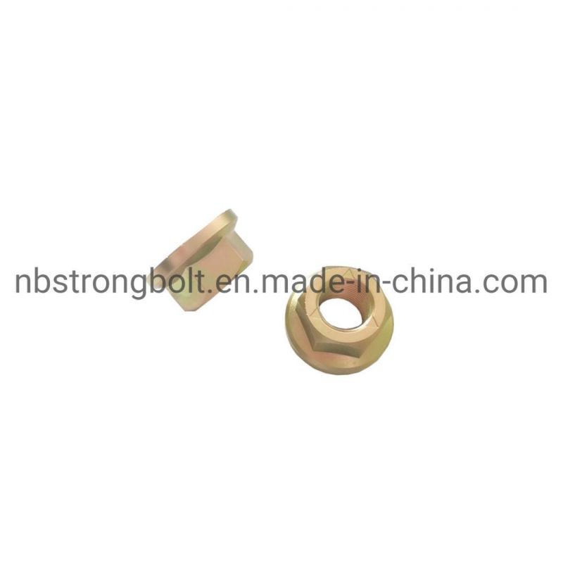 Hex Flange Lock Nut Class 10 with Yellow Zinc Plated