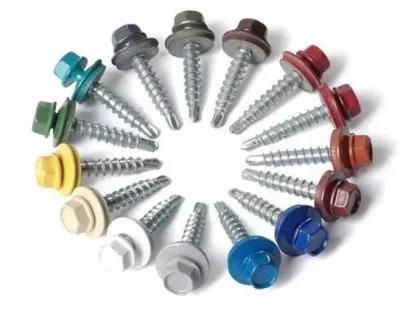 China Factory Price Painted Hex Washer Head Self Drilling Roofing Screw with EPDM Washer
