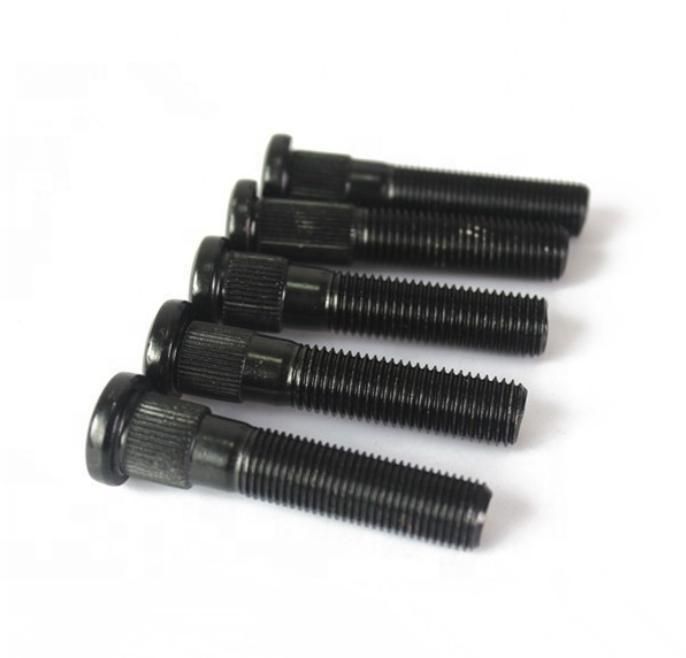 Black Oxidation Special Wheel Hub Bolt with Knurled