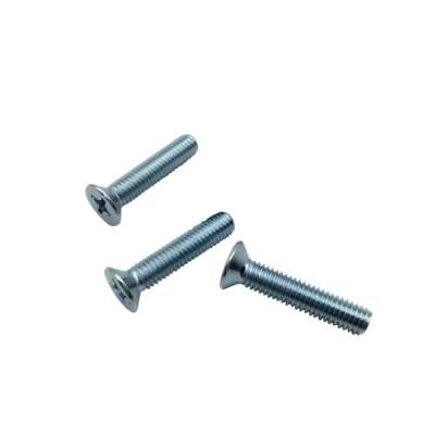 Cross Recessed Countersunk Flat Head Screw with White Zinc
