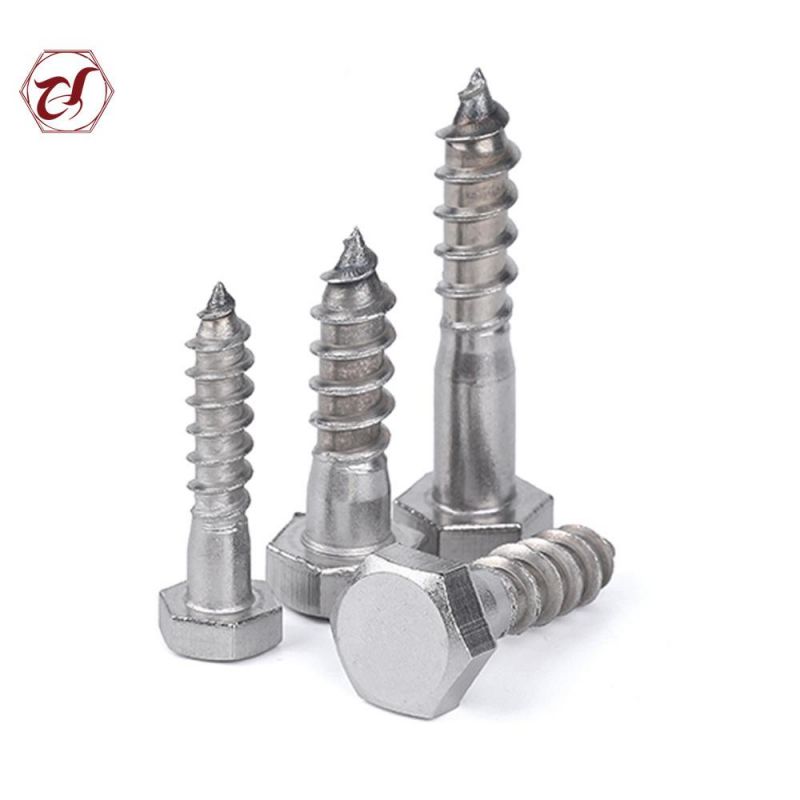 Stainless Steel Coach Screws 304/316 Hex Head Wood Screw DIN571 Coach Screws