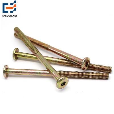 Color Zinc Plated Furniture Bolt M6 M8 M10 M12 Half Thread Full Thread Socket Bolt Round Head Bolt
