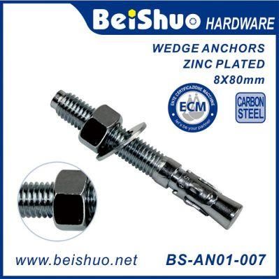 M8X80 Made in China Expansion Concrete Wedge Anchor Bolts