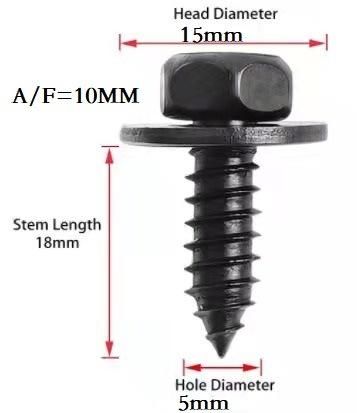 Flat Washer and Hex Indent Self Tapping Screw Combination Screw of Black Zinc Plated for M5X19