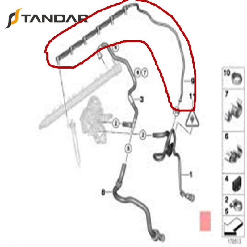 13537799993 Engine Injector Overflow Oil Line for BMW E70 E71