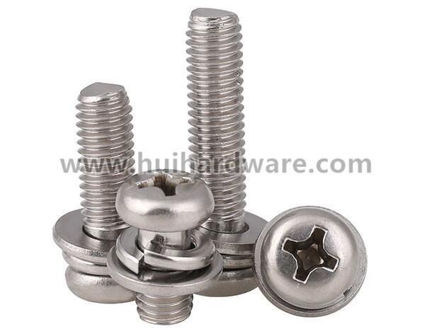 Stainless Steel Phillips Pan Head Combination Screw, Assembly Screw, Sem Screw