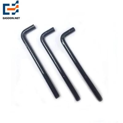 L Bolt Black Power Coating Anchor Bolts and Nut Galvanized Foundation Bolts with Good Price