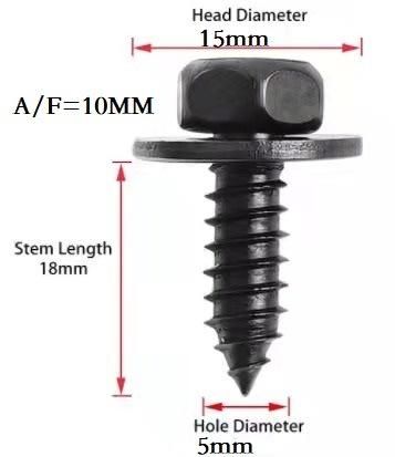 Hex Indent Phillips Drives Self Tapping Screw with Flat Washer Combination Screw of Black Zinc Plated