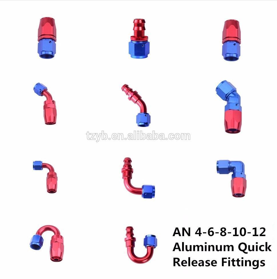 Red Black 180 Degree An10 Swivel Oil Fuel Hose End Fitting Connector
