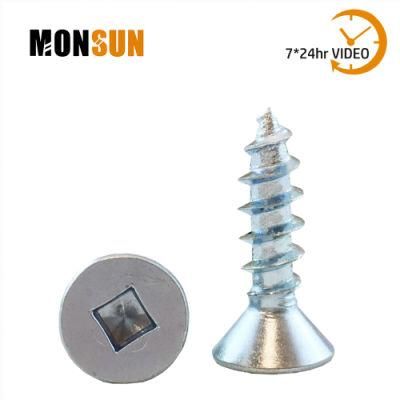 #6 #8 #10 Inc Plated Flat Head Square Drive Wood Screw